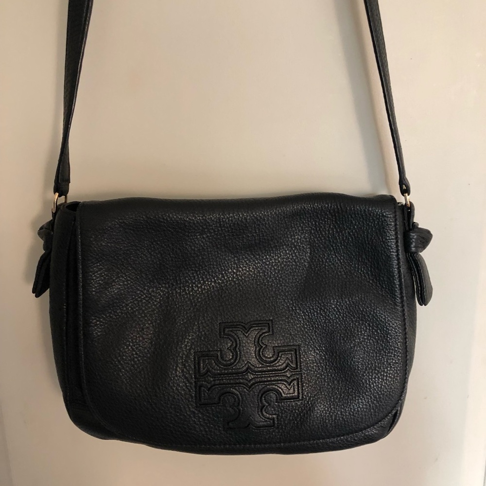 Black Leather Tory Burch Crossbody